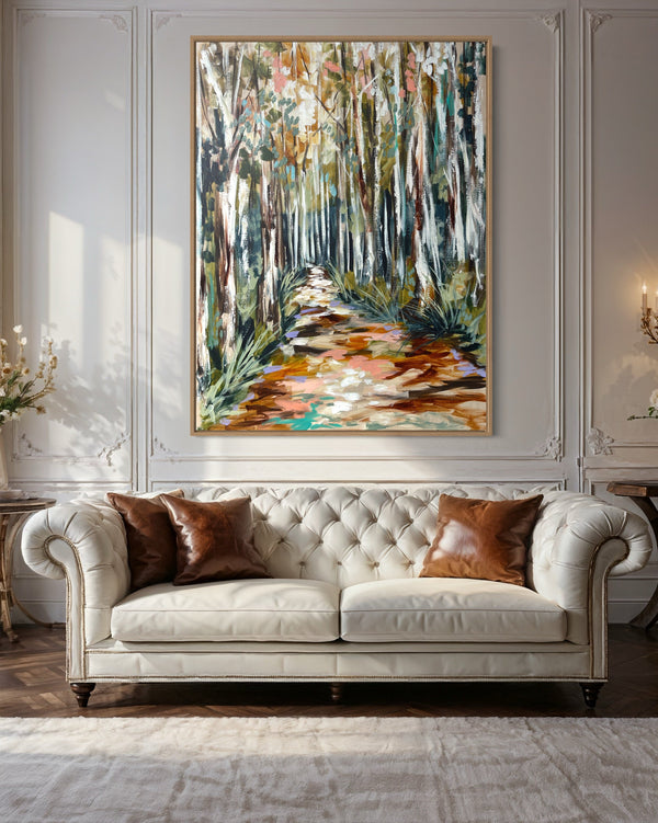 Natures Canopy  -Original on Belgian linen 90x120  Cm