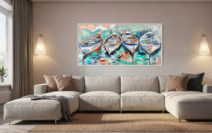 Tranquil Mooring -Original on belgian linen  75x150 cm