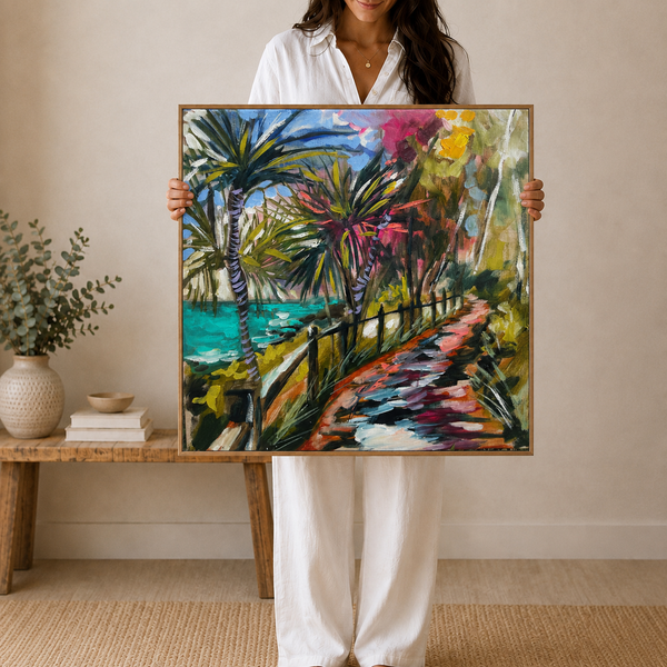Winter light- Noosa National park 60x60 cm - original on Belgian linen