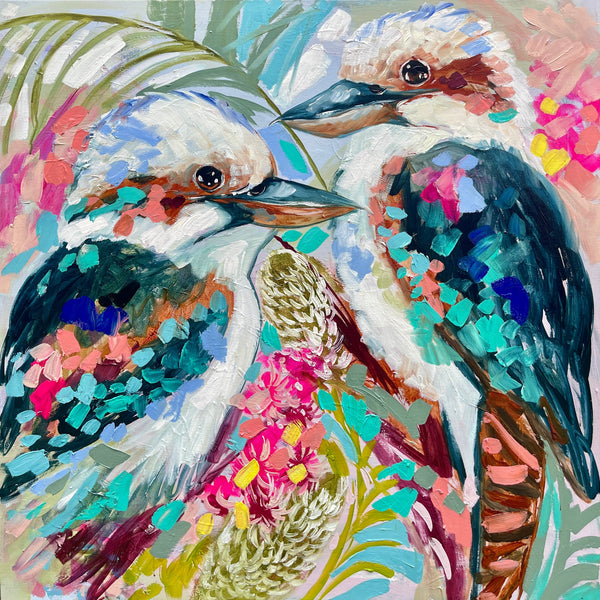 Tropical kookaburra and banksia -art print