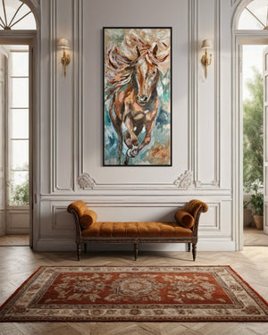 Soul seeker - original on Belgian linen 75 x150 cm