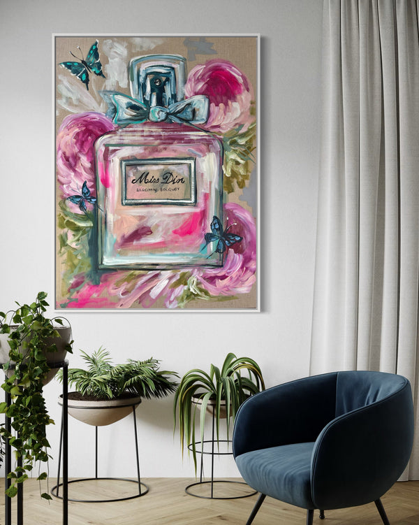 Miss Dior- original on belgian linen - 75 x100 Cm