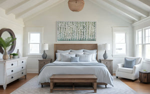 Whisper white wisteria - Original on Belgian linen  75x150 Cm