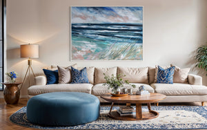 Coastal Grassy dunes -Original on gallery canvas  90x120 cm