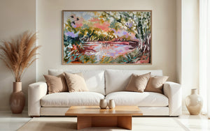Serenity waterhole- original on gallery canvas 90x150  cm