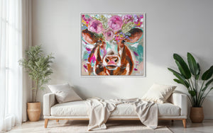 Florence -original on Belgian linen   - 90x90 Cm