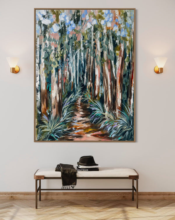 Australian bush walk   -Original on Belgian linen 90x120  Cm
