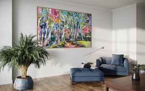 Australian gum tree lane - original on gallery canvas 90x150  cm