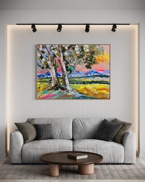 Canola Vista -Original on Belgian linen  90x120  Cm