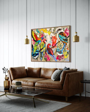 Australian rainbow forest-Original on Belgian linen  90x120  Cm