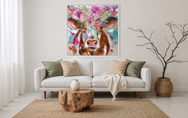 Florence -original on Belgian linen   - 90x90 Cm