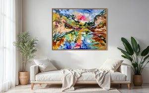 Simpsons Gap - NT -Original on Belgian linen 90x120 cm