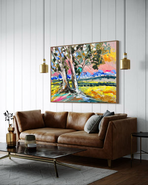 Canola Vista -Original on Belgian linen  90x120  Cm