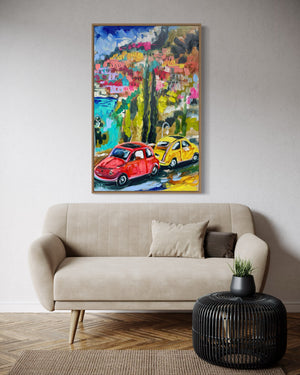 An Italian  journey  - Amalfi coast - Italy 60x90 cm - original on Belgian linen