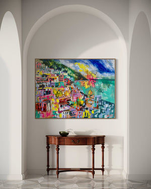 Positano Aglow - Original on Gallery canvas  90x120  Cm