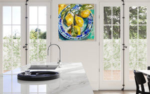 Lemon delight - 76x76cm -original on Belgian linen