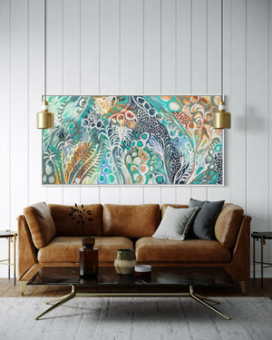 Daintree Reef and Rainforest - original on gallery canvas 90x180 cm