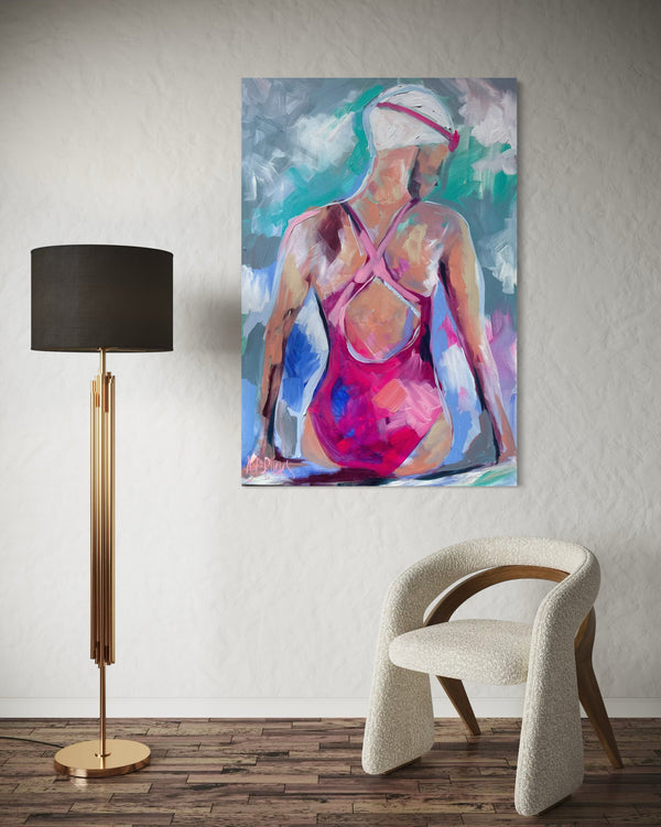 Warming up- 60x90cm - original on Belgian linen