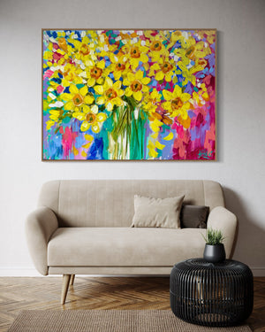 Daffodil Day-Original on gallery canvas   90x120  Cm