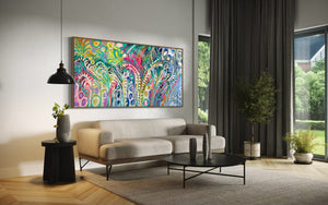 Dancing ferns of the Daintree forest - original on gallery Canvas 90x180cm