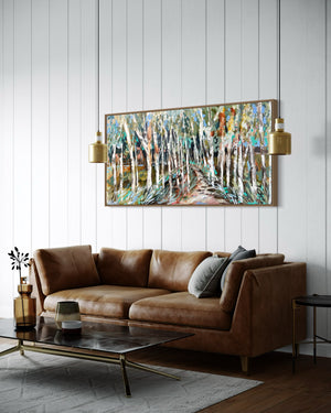 Scented Eucalyptus lane- original on Belgian linen 75 x150 cm