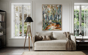 Natures Canopy  -Original on Belgian linen 90x120  Cm