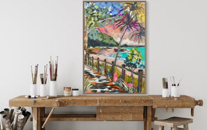 Morning Glow - Tea tree bay - 60x90 cm - original on Belgian linen