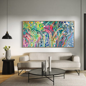 Dancing ferns of the Daintree forest - original on gallery Canvas 90x180cm