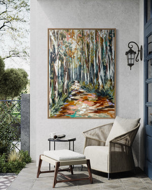 Natures Canopy  -Original on Belgian linen 90x120  Cm