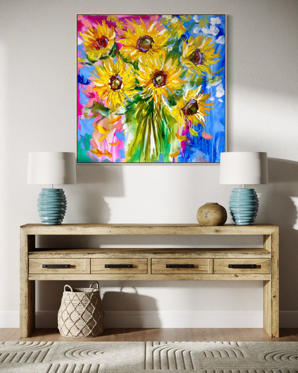 You are my sunshine -original on gallery canvas - 90x90 Cm