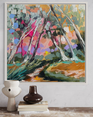 46x46 cm -as the sun sets - original on gallery canvas