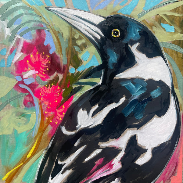 Tropical magpie -art print