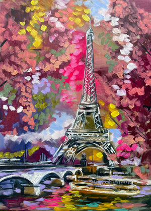 Cherry blossoms in paris - art print