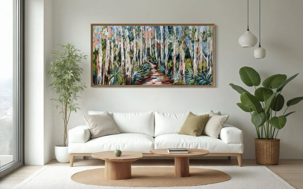 Shaded Eucalyptus- original on Belgian linen 75 x150 cm