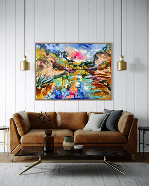 Simpsons Gap - NT -Original on Belgian linen 90x120 cm