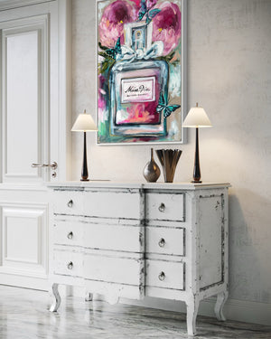 Miss Dior - blooming bouquet - 60x90 cm - original on Belgian linen