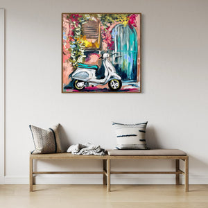 Sunday’s in Italy - 76x76 cm - original on Belgian linen - lay by welcome