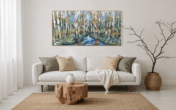 Silver Gum Creek  -  Original on Belgian linen  75x150 Cm