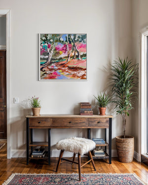 46x46 cm - after the rain - river gum - original on gallery canvas