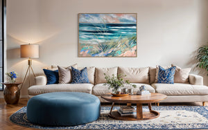 Sand Dunes at Sunset - original on Belgian linen  - 75x100 Cm