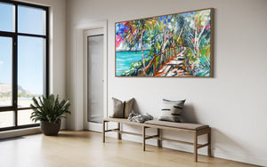 Tranquil Tides -Noosa National  Park-  Original on Belgian linen  75x150 Cm