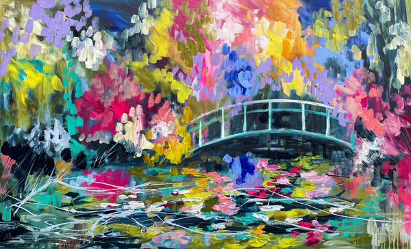 The afterglow - monets garden  - art print