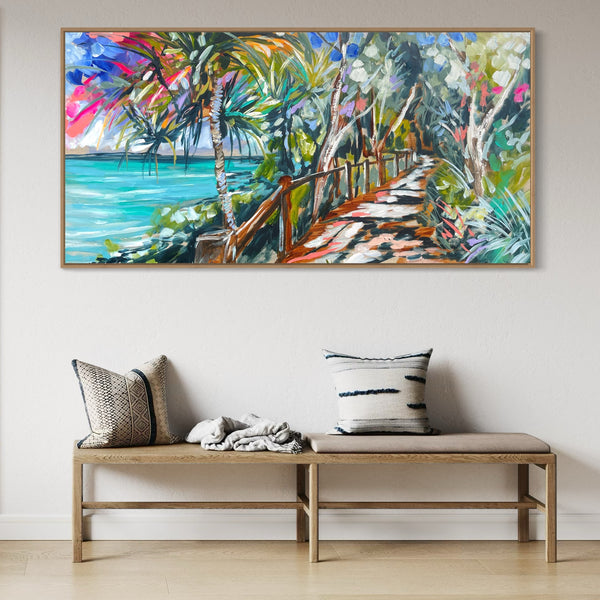 Tranquil Tides -Noosa National  Park-  Original on Belgian linen  75x150 Cm