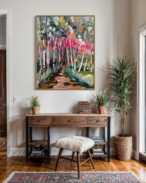 60x75 cm - vibrant bush walks - original on gallery canvas