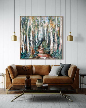 Glowing national park walks noosa  - original on Belgian linen 75 x150 cm