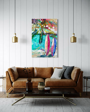 60x90 cm - Paradise Palms - original on gallery canvas