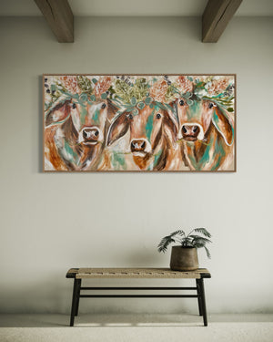 Life on the farm-  Original on Belgian linen  75x150 Cm