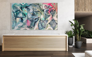 Stingray in the shallows   - original on gallery canvas 90x150  cm