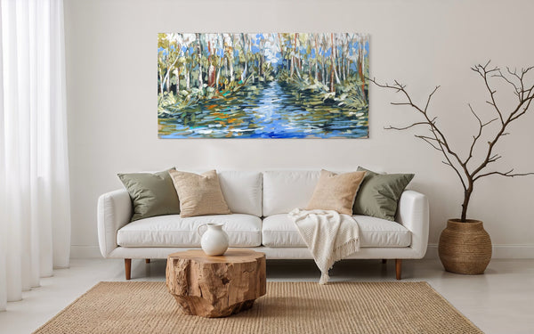The Everglades - Original on belgian linen  -75x150 Cm