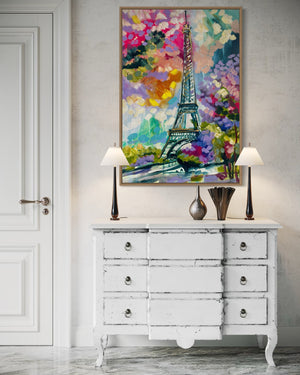 Paris in bloom- 60x90 cm - original on Belgian linen